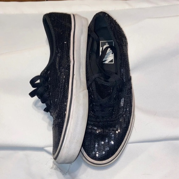 COPY - VANS Black Sequin Black Sneakers SZ 8 - Picture 3 of 4